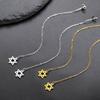 Dawapara Judaic Star of David Tassels Long Earrings for Women Minimalist Hexagram Threader Earrings Stainless Steel Jewelry