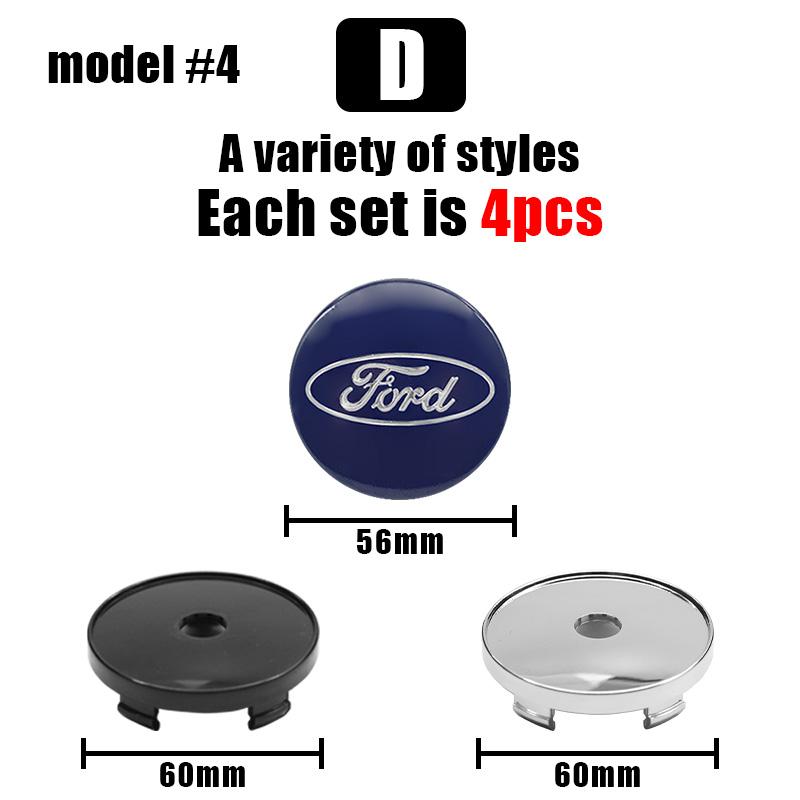 4Pcs 60MM Car Styling Center Wheel Cap Hub Rim Cover Sticker Emblem For Ford Focus Mondeo Mustang Fiesta Kuga MK2 Everest Escape