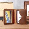 Mens Credit Card Holder Retro Handmade Short Ultra Thin Slim Crazy Horse Leather Durable Portable Small Wallet