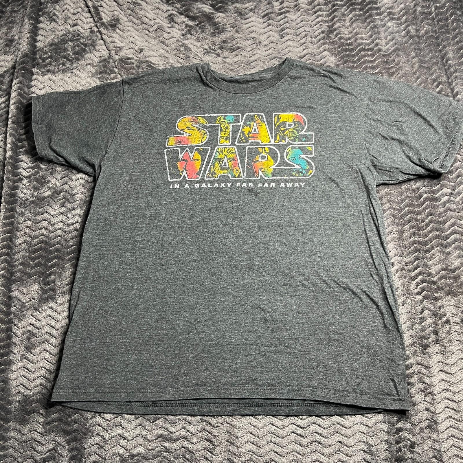 STAR WARS T-shirt Men s Size XL Galaxy Far Far Away Charcoal Gray L