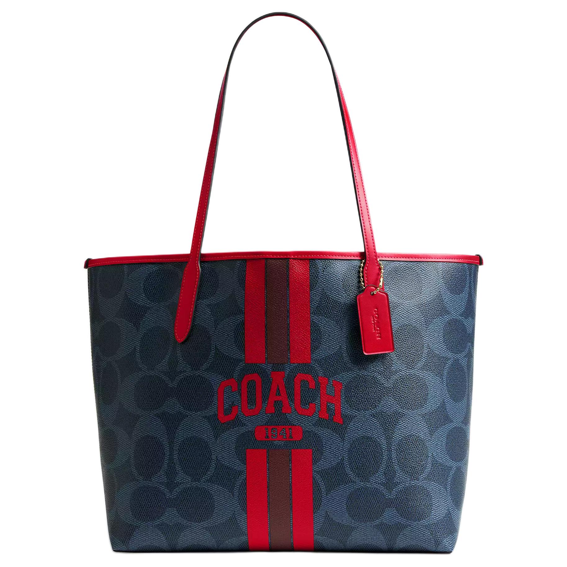

Coach City 33 Brand Printed Letter Logo Coated Canvas Tote Shopping Bag Shoulder Bag Large Women Tote Denim-Blue CBI79-IMY3L Basic Set (Bag+Dust Bag)