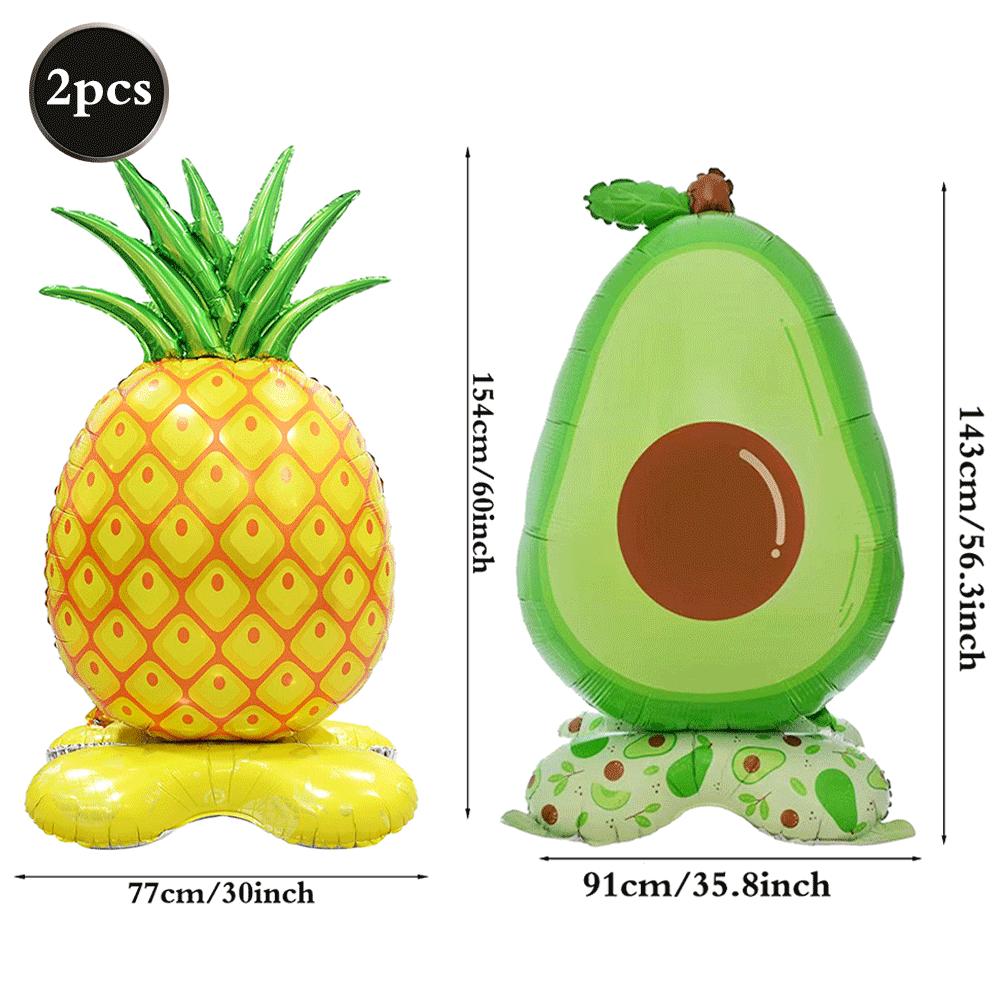 Large Standing Foil Balloons Fruit Vegetable Party Decorations Giant Cactus Carrot Lemon Watermelon Hawaiian Luau Decor Supplies