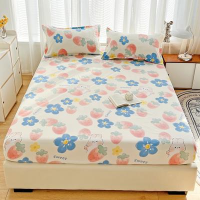 Washed Cotton Bed Hat 3-piece Bedspread Dust Cover Mattress Protector Sheet Fixed Non-slip