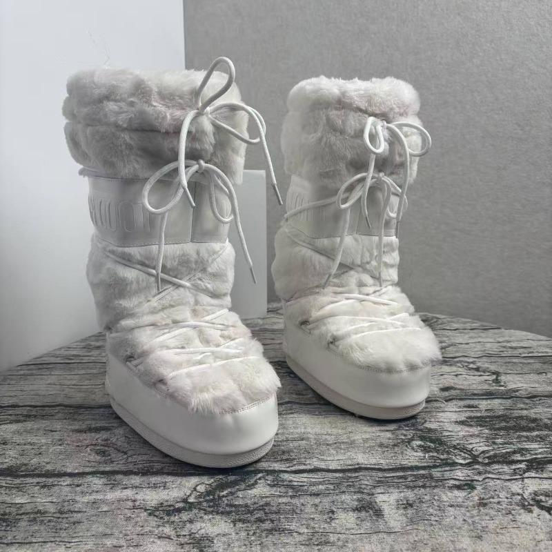 Winter Samt warm rutschfest Schneestiefel Damen Lang Mondstiefel