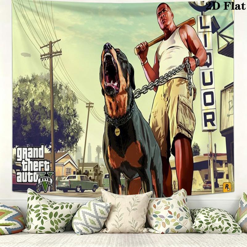 Gta Wall Tapestry Aesthetic Wall Hanging Printed Fabric Blanket Decorative Tapestries for Bedroom Living Room Home Decor