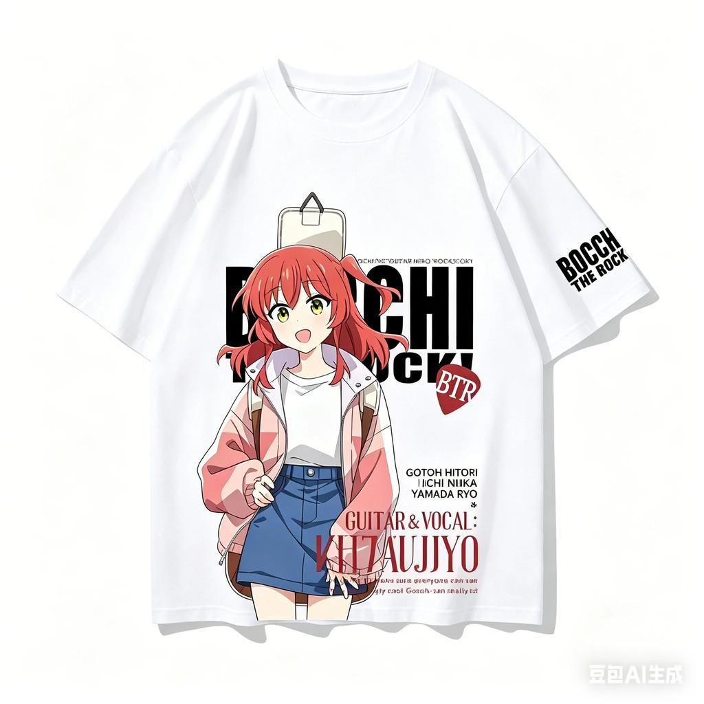 Bocchi der Fels! Anime-Liebhaber-Shirt Ganzjahreskleidung Persönlichkeit Kleidung Große Größen Unisex Neues Modell Paare Heißes Produkt Weich