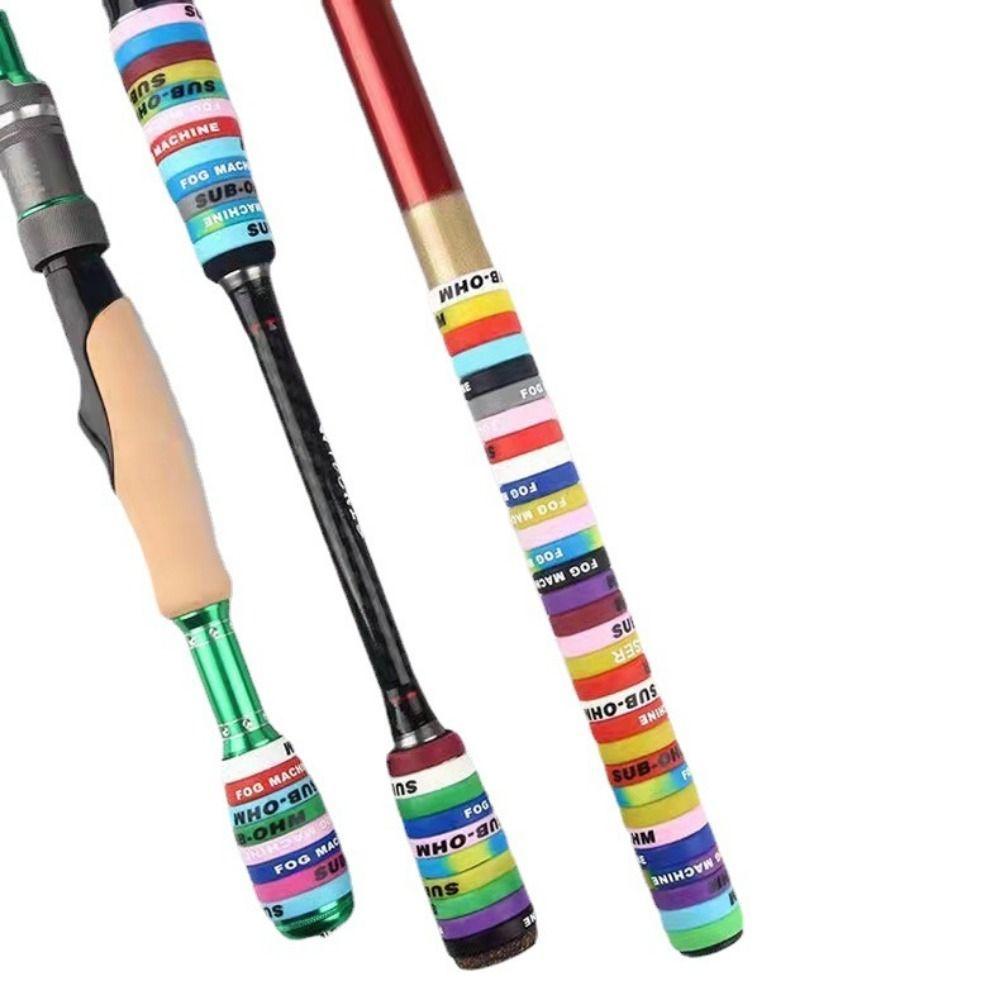 10pcs Fishing Rod Anti-skid Silicone Cover Fishing Rod Grip Protective Covers Elastic Handle Non-slip Ring Covers Fishing Tools