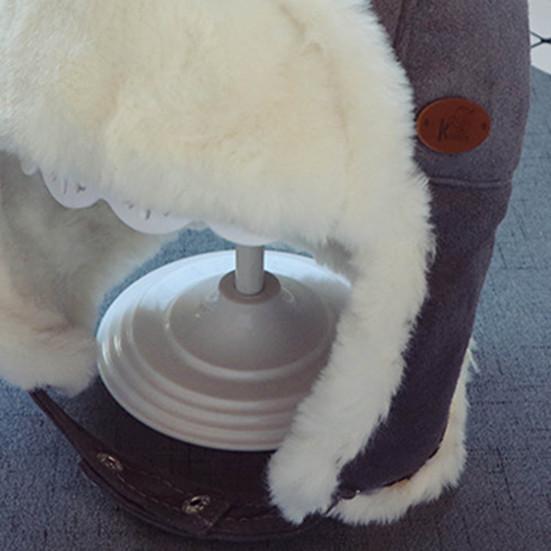 Chapéu para Bebê Menino 0-2 Anos Forro de Pelúcia Aba de Orelha Outono Inverno Infantil Grosso Quente Boné de Pelúcia com Pompom para Uso Diário