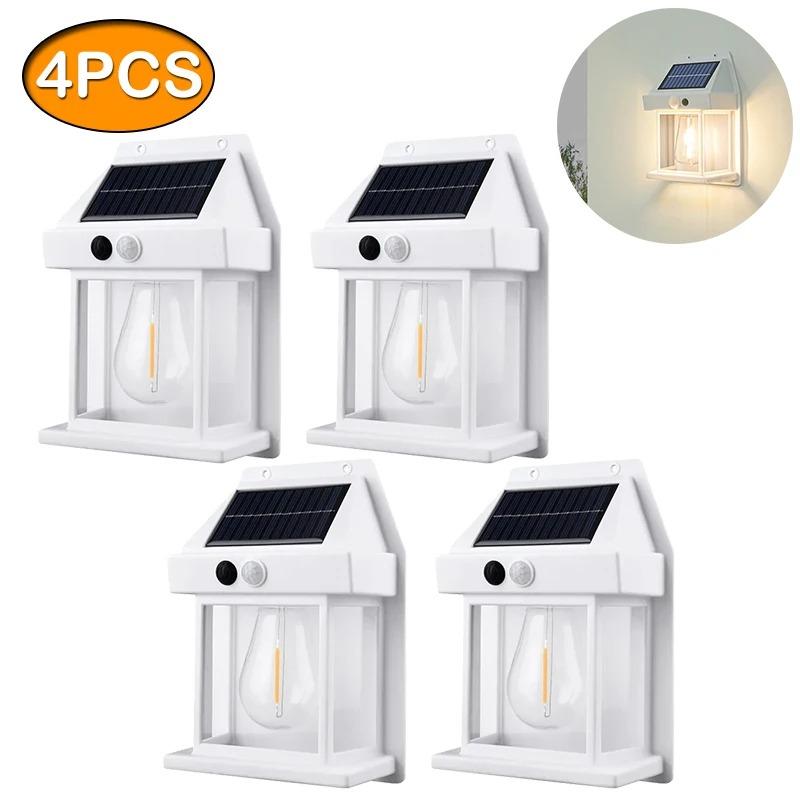 Solar Wall Lights Outdoor Tungsten Waterproof Wireless Motion Sensor Security Lamps Dusk To Dawn Lighting for Garden 1~8PCS