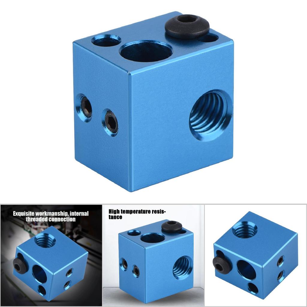 3D Printer Accessories Aluminium Heating Block Heater Hot End for   (Blue)