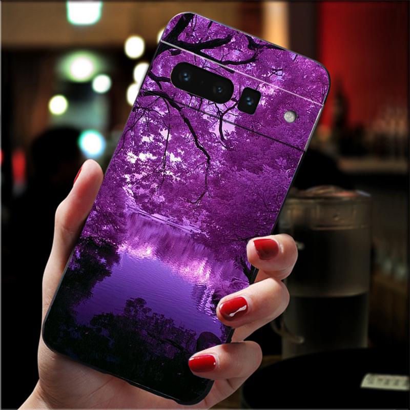 Phone Case For Google Pixel 10 9 Pro XL 9A 8 7 6 Pro Pixel 8A 7A 6A Pixel 8 7 6 5 Infinity On Purple Art