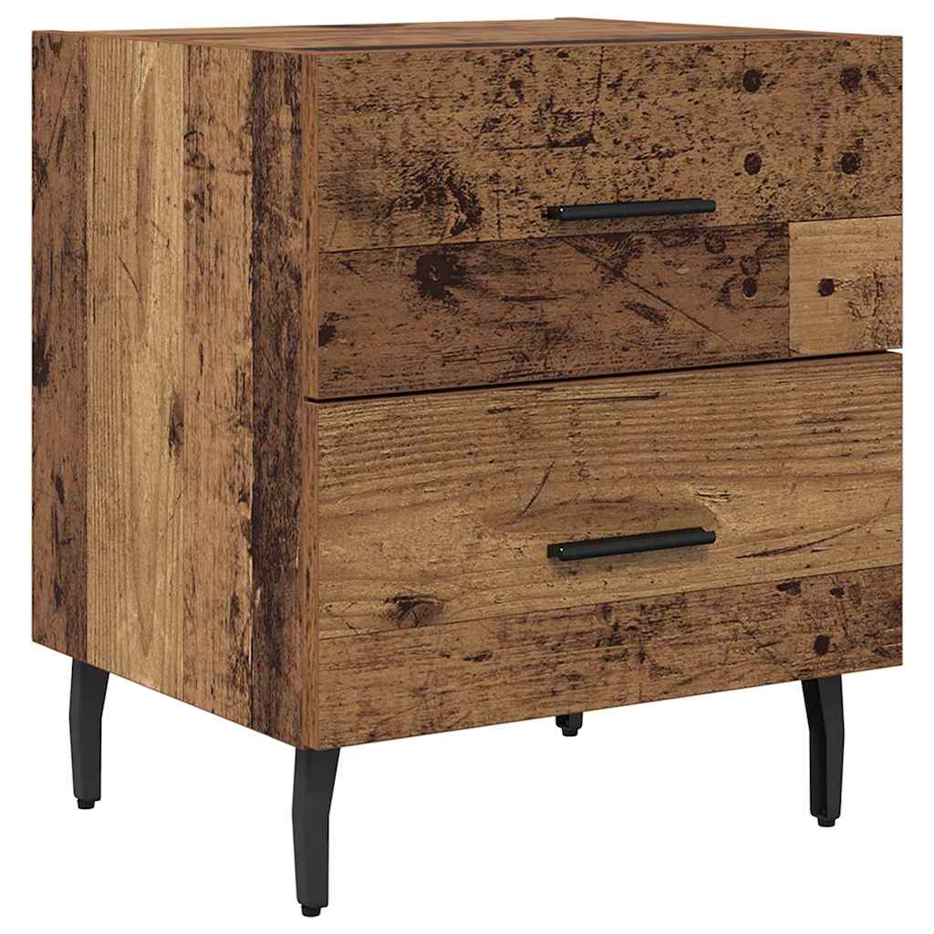 Nightstand Set of 2 Reclaimed Wood Look 40 x 35 x 47.5 cm Engineered Wood