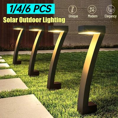 1/4/6 Pièces Lumière LED Solaire Éclairage de Jardin Extérieur Étanche IP65 Projecteur Spot pour Pelouse Chemin Cour Entrée Allée Patio Décor
