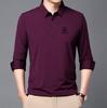New Autumn Seamless High Elastic Long Sleeve Men's Business Casual Polo Shirt