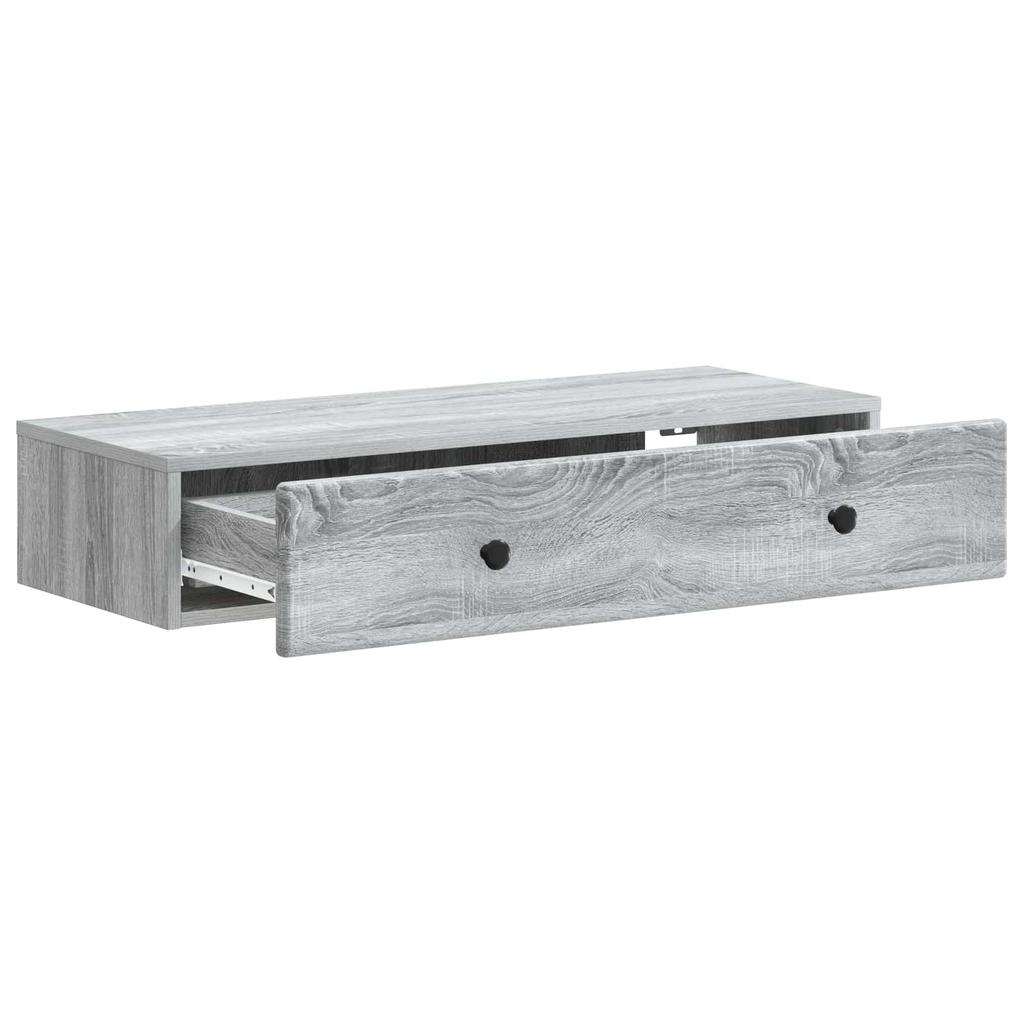 Wall Mounted Side Table Grey Sonoma 87.5 x 34.5 x 17 cm