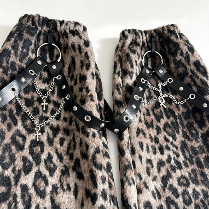 Cold Weather Plush Leg Sleeves with Fleece Interior, Animal Pattern and Elasticized Layering Openings