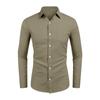 Men’s Long Sleeve Button Down Shirt with Chest Pocket Classic Fit Collar Lightweight Fabric Design