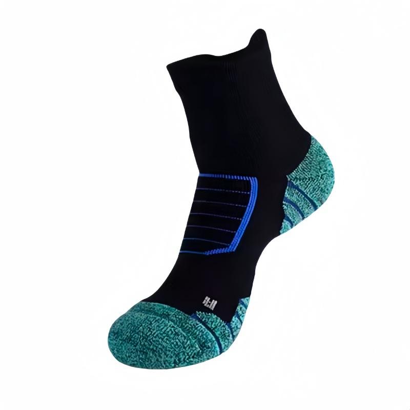 Men's Cotton Towel Bottom Thick Anti Slip Shock Absorption Professional Running Marathon Basketball Tube Socks