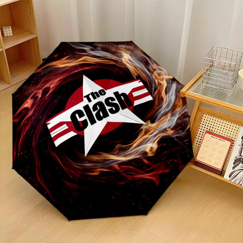 The Clash Print 8?Ribs Automatic Umbrella Wind Resistant Lightweight Folding Umbrella For Outdoor Travel
