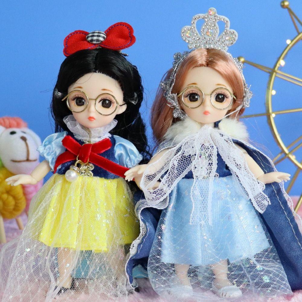 Attractive Eyes 17Cm Bjd Doll With Clothes Long Hair Elegant Princess Dress Up Bjd Dolls With Wig Make Up Anime
