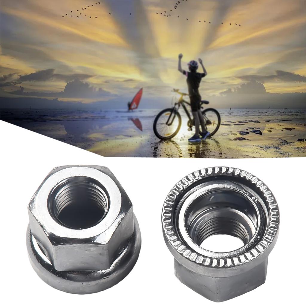 Axle Track Nuts 2Pcs Anti-skid Bicycle Cycle M9/M10