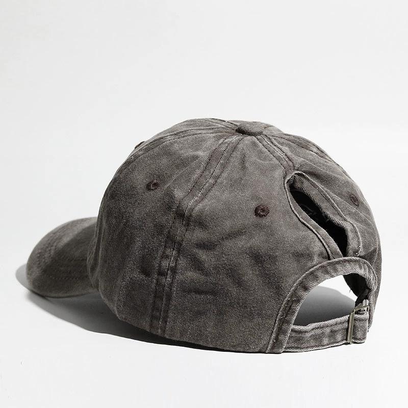 Korean-Style Washed Baseball Cap Spring and Summer Vintage Soft-Top Sun Hat Plain Distressed Denim Cap