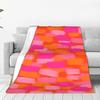 Xl Orange Pink Abstract Printed Blanket Throw Cozy Knit Bed Cover For Sofa Couch Living Room Home Decor Giant Size 150X200Cm