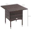Outdoor Rattan Side Table Coffee Table with Plastic Board, Full Woven Table Top for Patio, Garden, Balcony, Mixed Brown
