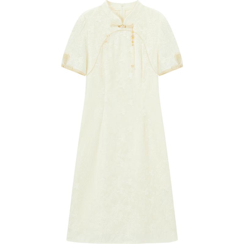 EJT New Chinese Style Lace A-Line Midi Dress XL
