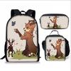 Cool Girls Printing Anime 3Pcs/Set Daily Pack Pupil School Carry Carrier Kid Sweet Outing Backpack Children Birthday Gift