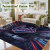 Crystal Velvet Square Rug Custom NameChicago Cubs Pattern Non Slip Home Floor Decor Rug
