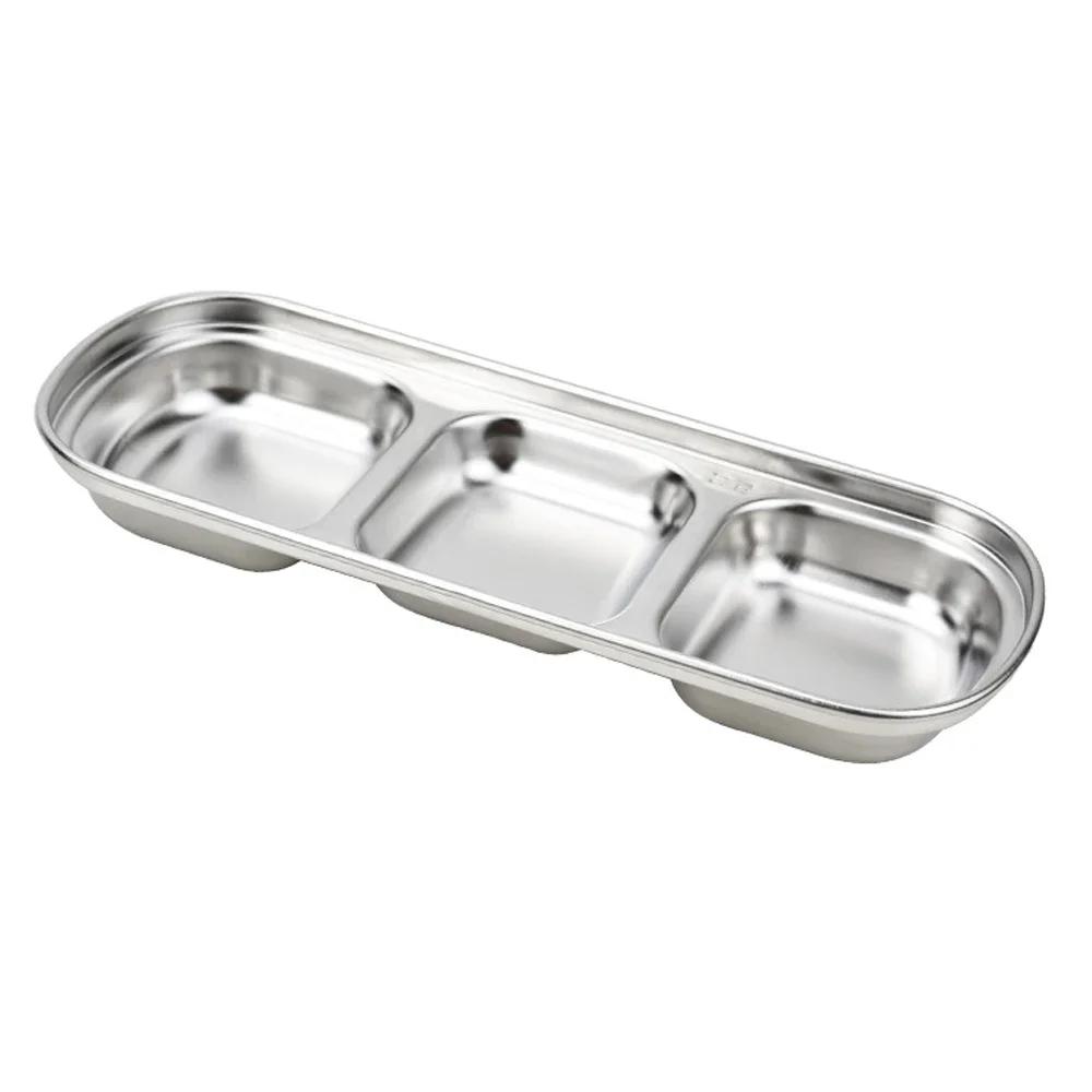 304 Stainless Steel Pepper Roast Meat Sauce Dishes Wasabi Bowl Separate Sushi Vinegar Soy Plates Tableware Food Seasoning Tray