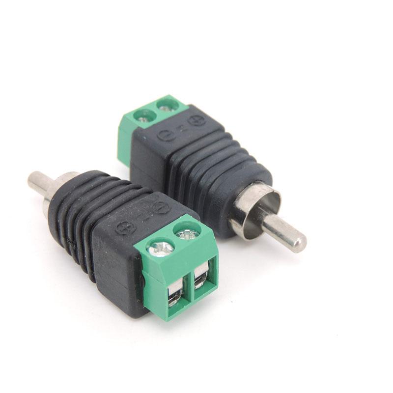 Audio Video RCA Male Plug & RCA Female Jack Screw Terminal Connector Block Adapter AV for CCTV Camera Speaker Wire Cable