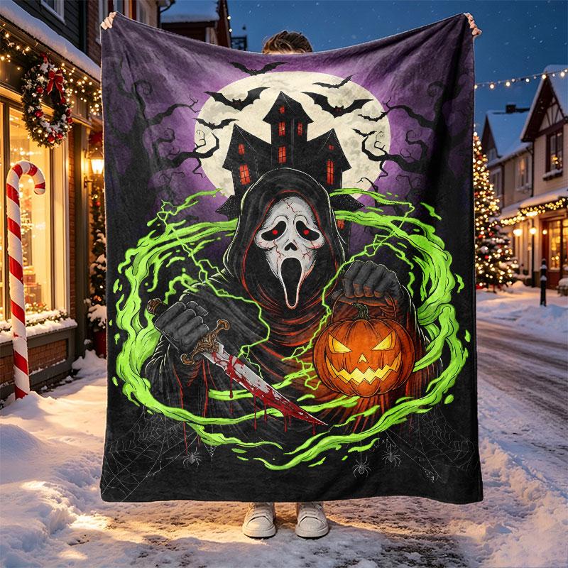The Nightmare Before Christmas Mønster Tæppe til Boligindretning, Seng, Sofa, Bilrejse, Camping, Velegnet til Alle Årstider, Fødselsdags-Julegave