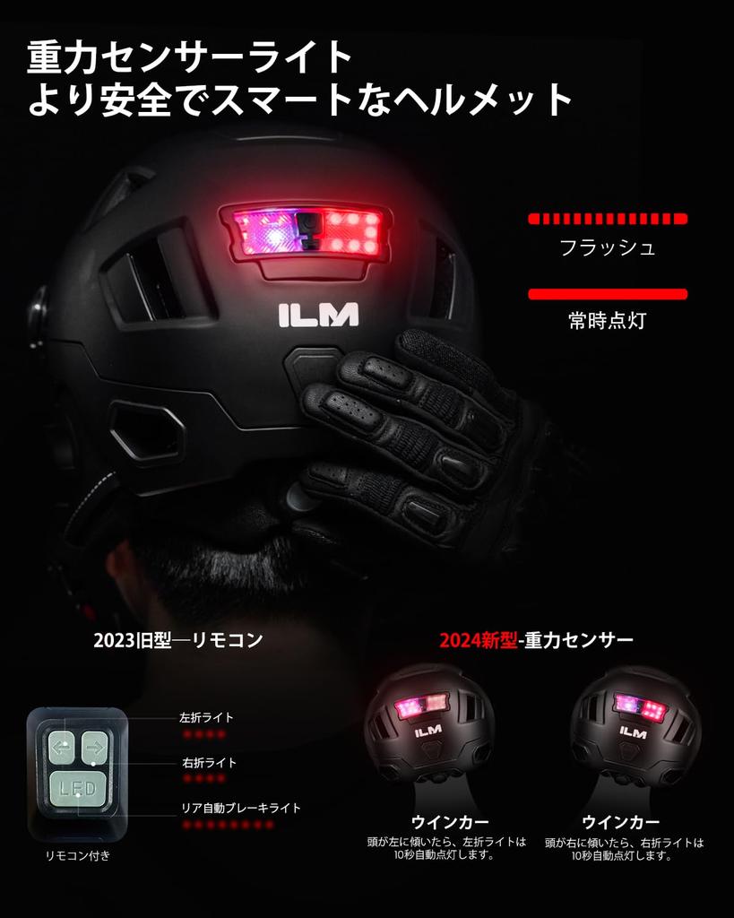 ILM Bicycle Helmet for Adults with Smart Sensor Safety Road Commuting To School or Lightweight High Rigidity Impact Adjustable Unisex Light,