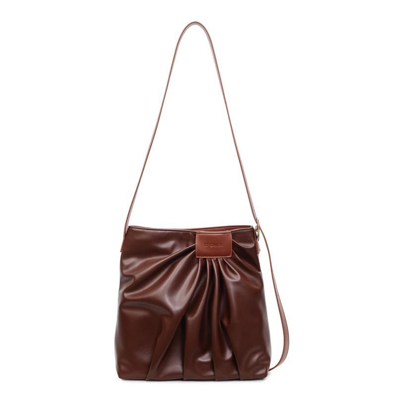 

Pleated Tote Bag Women s Underarm Bag Large Capacity Shoulder Bag кавовий