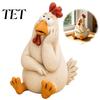 Lifelike Hen Statue for Patio Funny Chicken Garden Statue, Resin Figurine, Farmhouse Outdoor Statues Yard Decor Balcony Flowerpot, Lawn, Decoration