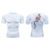 Blossom Print Short Sleeve Compression Shirts for Men Summer Athletic Quick Dry T-shirts Gym Workout Running Tees Sporty Tops
