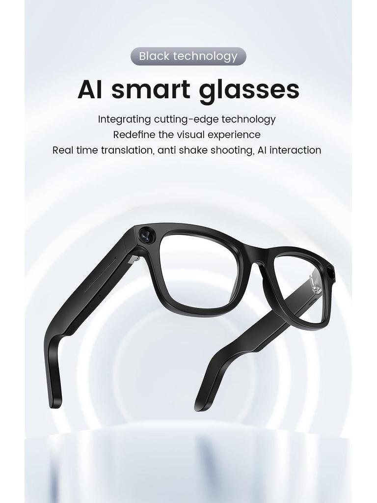 AI Smart Glasses: 800W Pixel, Object Recognition, Real-time Translation, HD Camera for Photo & Video Recording