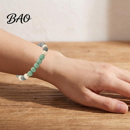 Simple Versatile Daily Accessory Obsidian Stone Bracelet for Men Women, Colorful Rock Beads Casual Travel Outfit Stackable Stretch Bracelet,