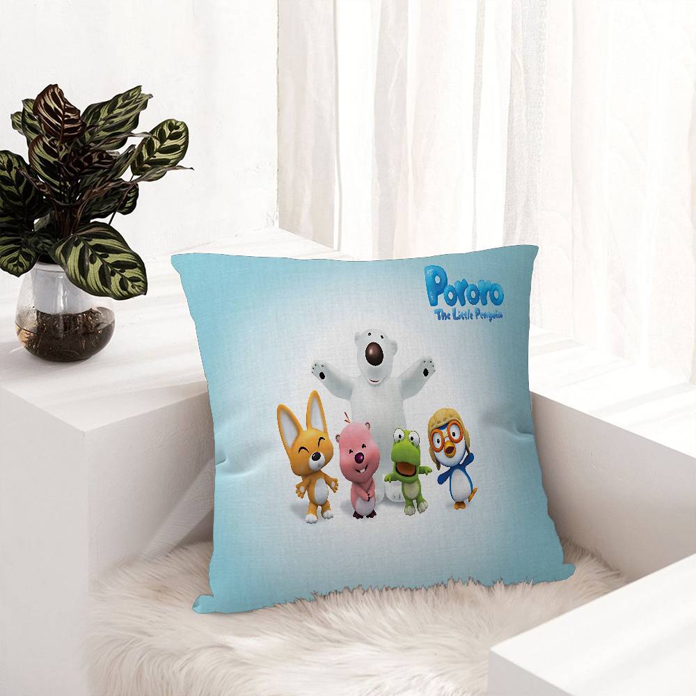 Cartoon P-Pororo Cute Pillow Gifts Home Office Furnishings Bedroom Sofa Car Cushion Cover Case 45x45cm