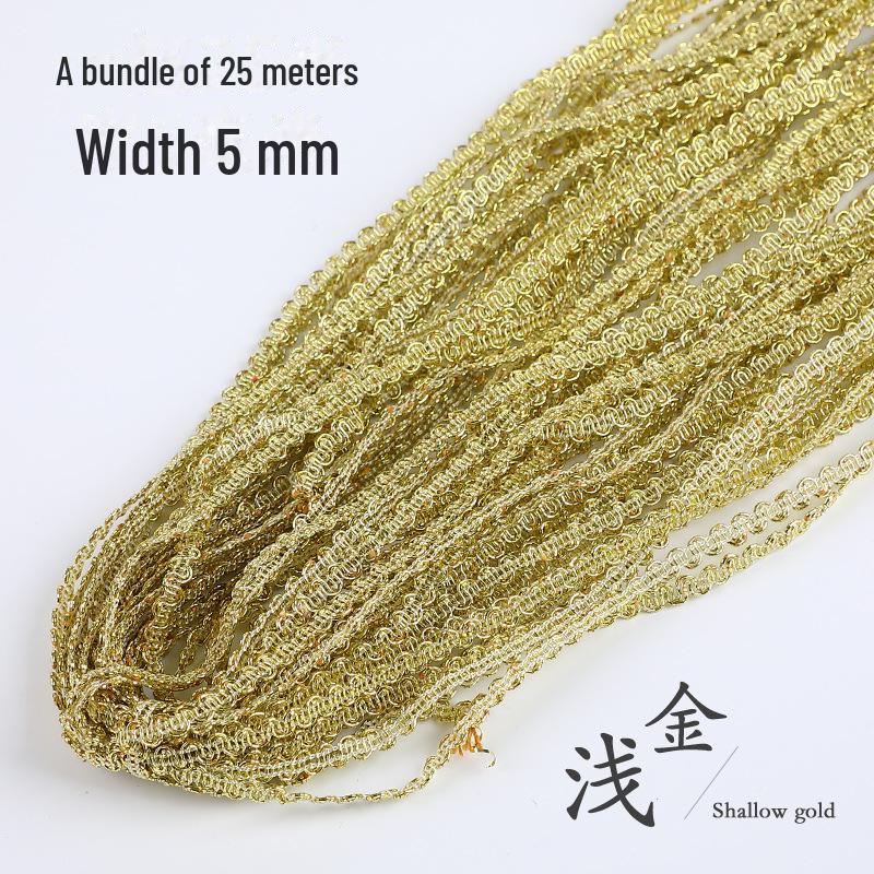 5mm Złota i Srebrna Koronka Falista na Akcesoria Odzieżowe DIY