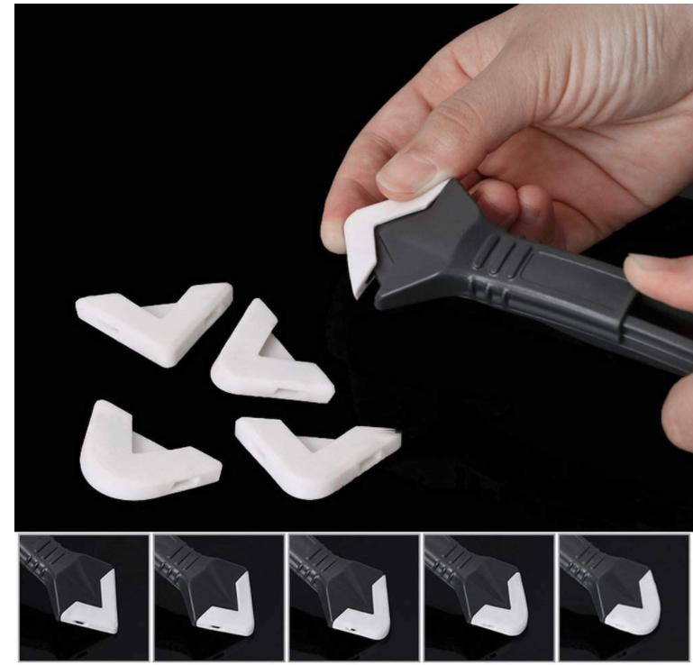 9 Pcs 3 In 1 Silicone Caulking Tools, Sealant Finishing Tool Grout Scraper Silicone Remover