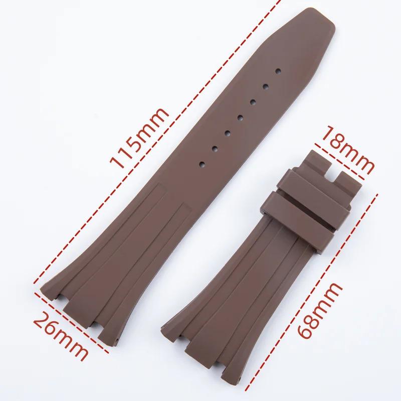 Für Audemars Piguet Armband 15400 15500 26331 3,5 mm Endstück Armband Uhrenarmband Handgelenk Weiches Gummi Uhrenarmband 26 mm Für AP Armband