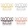 Eco-friendly Copper Hollow Teeth Grillz Top Bottom Set Anti Slip Teeth Jewelry  Rapper