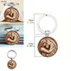 Wooden Style Girl And Horse Keyring With Zinc Alloy For Birthday And Special Occasion