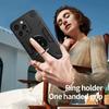 For iPhone 15 Pro Case with Ring Holder Kickstand PC + TPU Anti-Fall Phone Cover