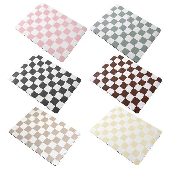 Plaid Coffee Machine Mat Absorbent Diatom Mud Drying Pad Easy-care Dining Table Mat Non-Slip Kitchen Bar Accessory