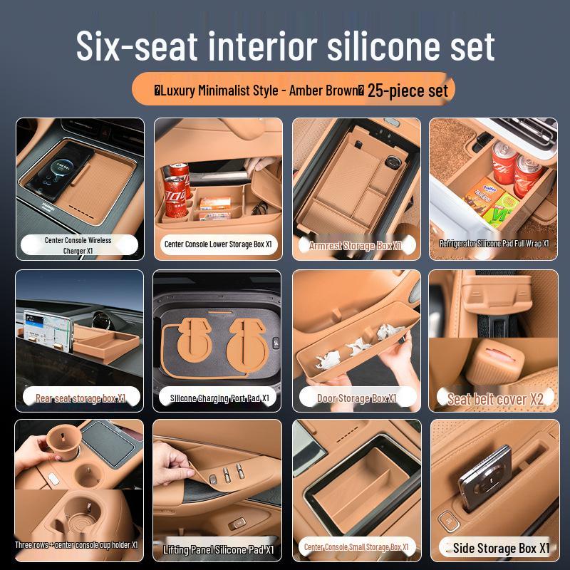 AITO M8 Car Interior Silicone Protector Set - Central Control & Cup Holder Accessories