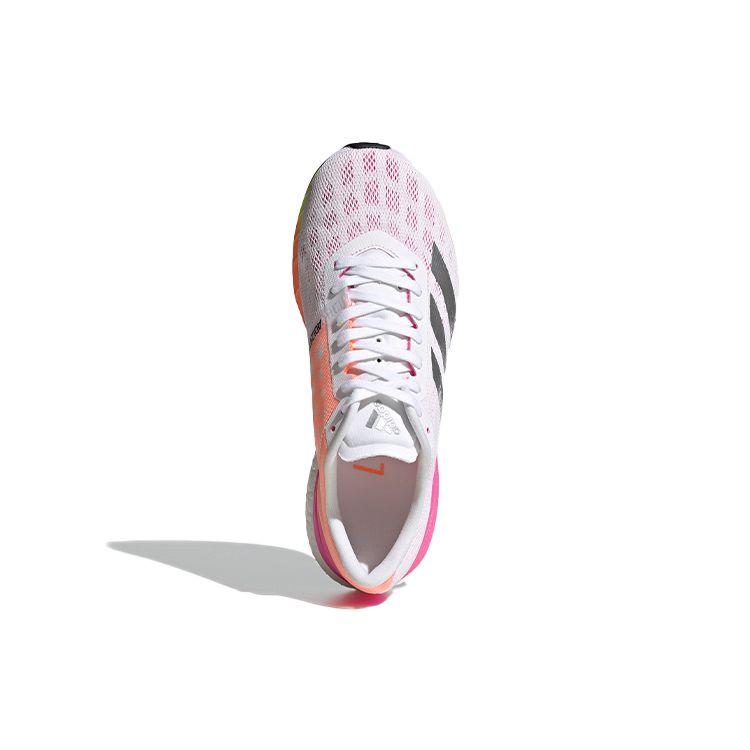 adidas Adizero Boston 9 White Screaming Pink Women Sneakers Cloud-White Silver-Metallic H68744